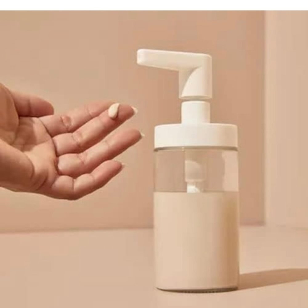 New ! IKEA TACKAN bathroom Soap dispenser,  glass white 7oz